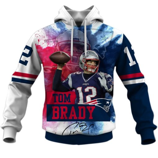 Tom Brady New England Patriots NFL 3D Hoodie T shirt Sleeve T52