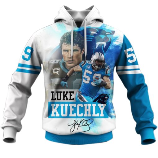 Luke Kuechly Carolina Panthers NFL 3D Hoodie T shirt Sleeve T52