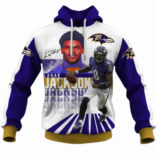 Lamar Jackson Baltimore Ravens NFL 3D Hoodie T shirt Sleeve T54