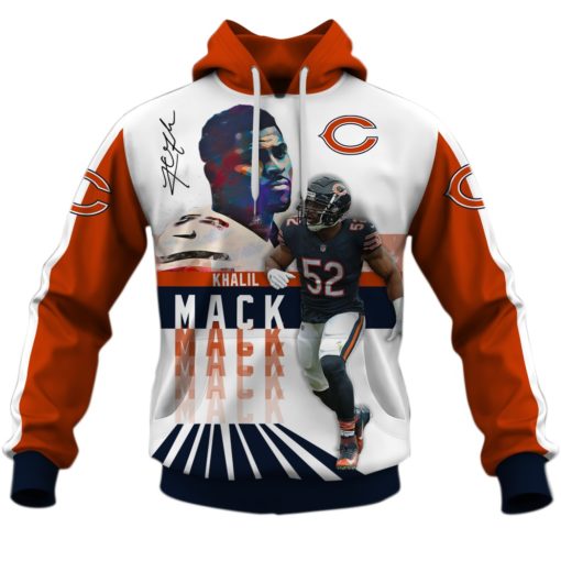 Khalil Mack Chicago Bears NFL 3D Hoodie T shirt Sleeve T54