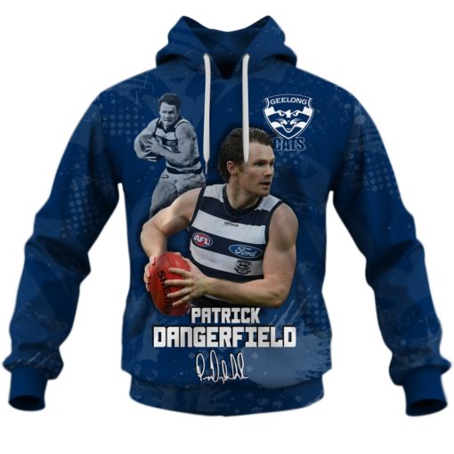 Patrick Dangerfield Geelong Cats AFL 3D Hoodie T shirt Sleeve T55