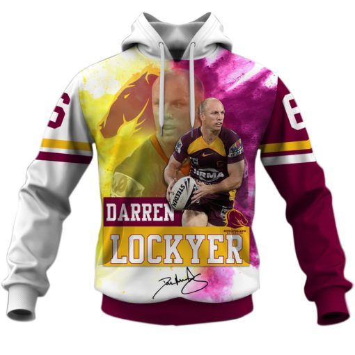 Darren Lockyer Brisbane Broncos NRL 3D Hoodie T shirt Sleeve T52