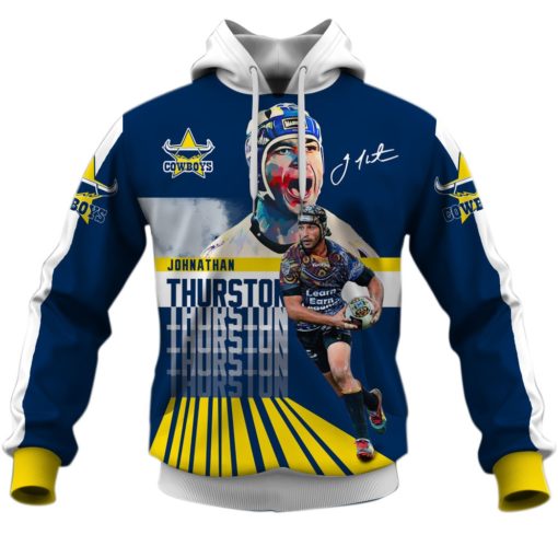 Johnathan Thurston North Qld CowboysNRL 3D Hoodie T shirt Sleeve T54