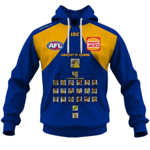 Personalize AFL West Coast Eagles The Simpsons Guernsey Jumper Hoodie