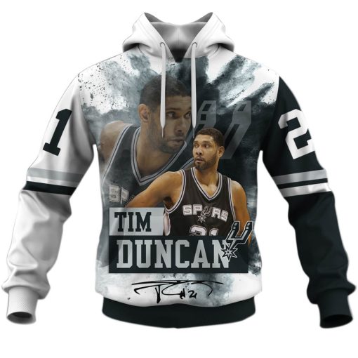 Tim Duncan #21 San Antonio Spurs 3D Hoodies Shirts For Men & Women