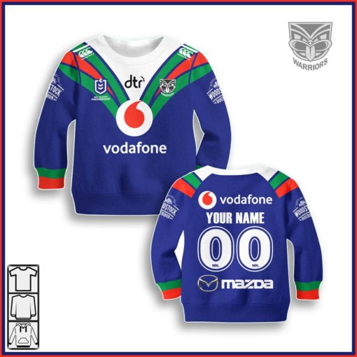 Personalize New Zealand Warriors NRL 2020 Home Jersey KID