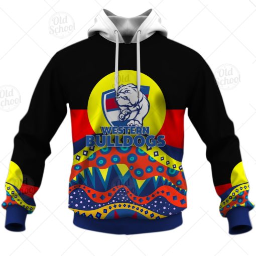 AFL Dinky Di Western Bulldogs Lover Aboriginal Flag x Indigenous Hoodie