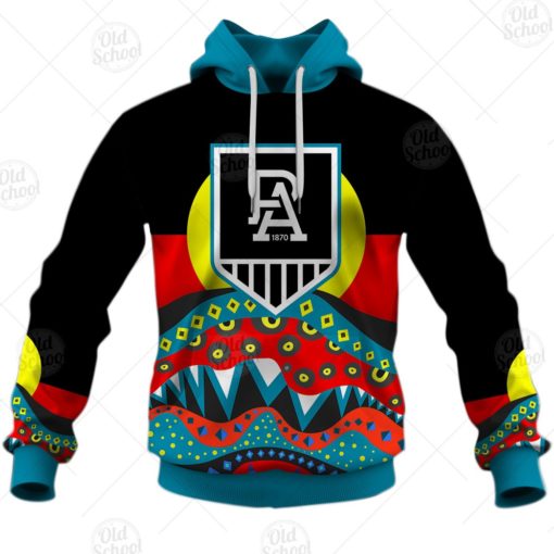 AFL Dinky Di Port Adelaide Football Club Lover Aboriginal Flag x Indigenous Hoodie