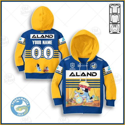 Personalise NRL Parramatta Eels x Bluey Jersey for KID