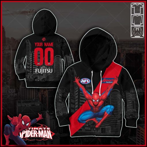 Personalise AFL Essendon Bombers x Spiderman 2020 Jersey for Kids