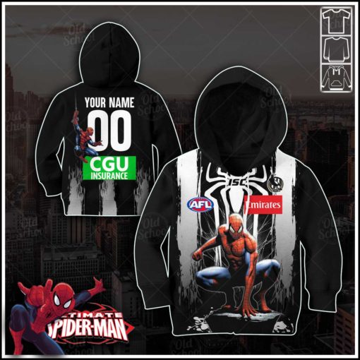 Personalise AFL Collingwood Mapies x Spiderman 2020 Jersey for Kids