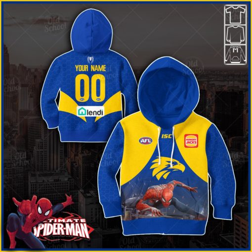 Personalise AFL West Coast Eagles x Spiderman 2020 Jersey for Kids