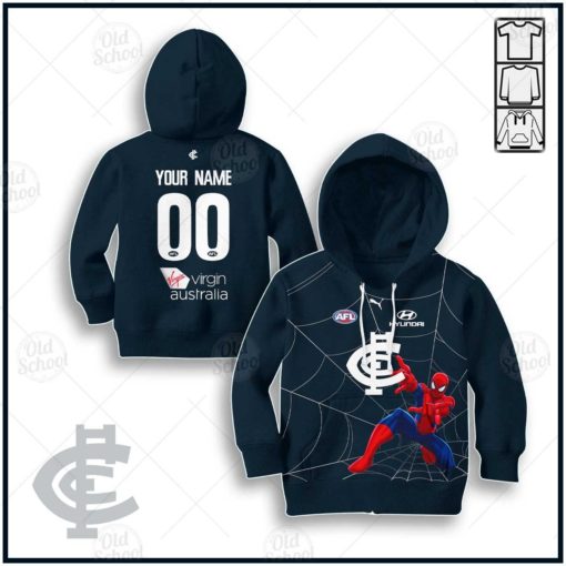 Personalise AFL Carlton Blues x Spiderman 2020 Jersey for Kids