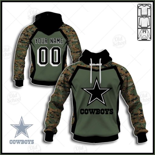 Personalize NFL Dallas Cowboys Veterans Day Style Camo