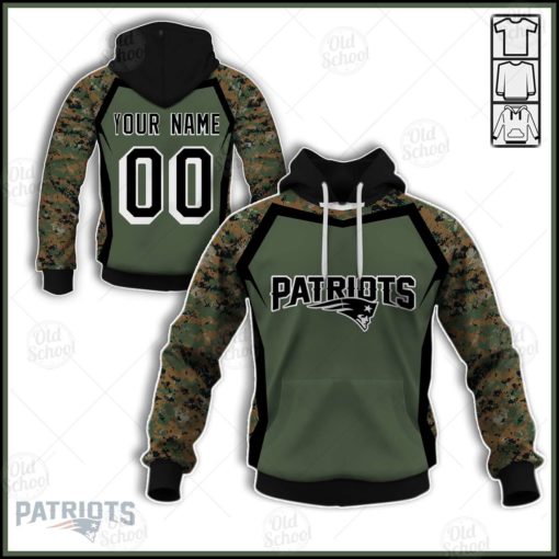 Personalize NFL New England Patriots Veterans Day Style Camo