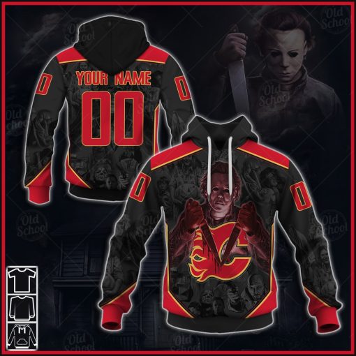 Personalize NHL Calgary Flames x Michael Myers Halloween 2020 Style