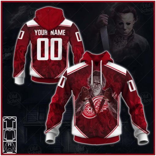 Personalize NHL Detroit Red Wings x Michael Myers Halloween 2020 Style