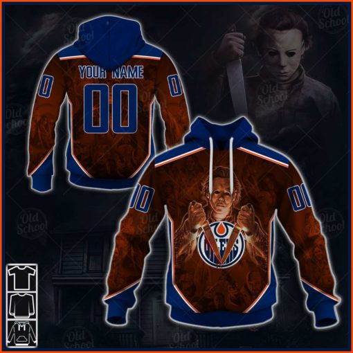 Personalize NHL Edmonton Oilers x Michael Myers 2020 Halloween Style