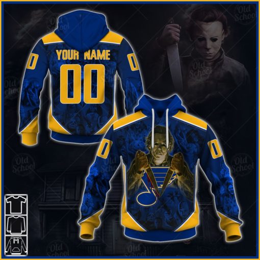 Personalize NHL St. Louis Blues x Michael Myers 2020 Halloween Style