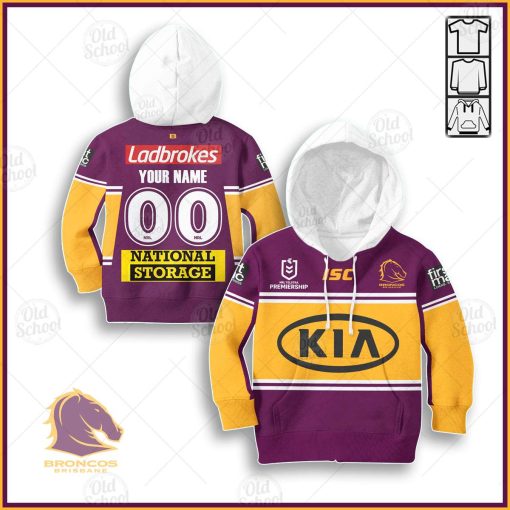 Personalize BRISBANE BRONCOS NRL 2020 Home Jersey for Kids