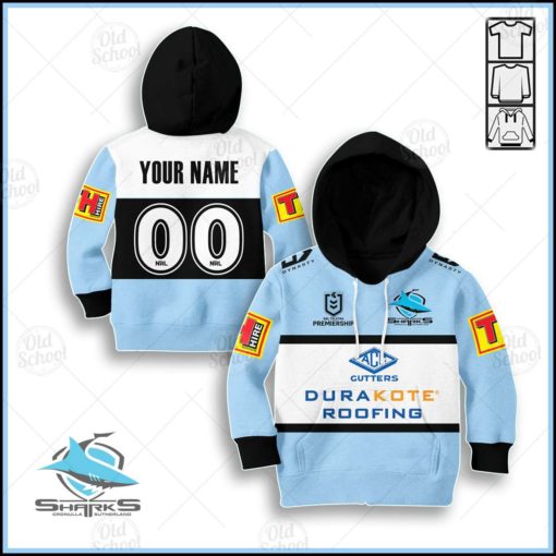 Personalize Cronulla Sutherland Sharks NRL 2020 Home Jersey for Kids