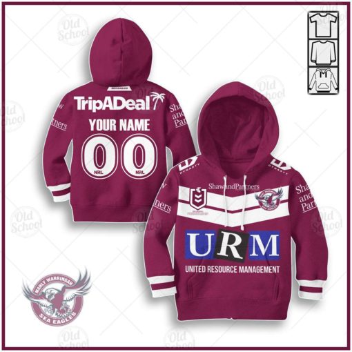 Personalize Manly Warringah Sea Eagles NRL 2020 Home Jersey for Kids