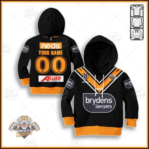 Personalize Wests Tigers NRL 2020 Home Jersey for Kids