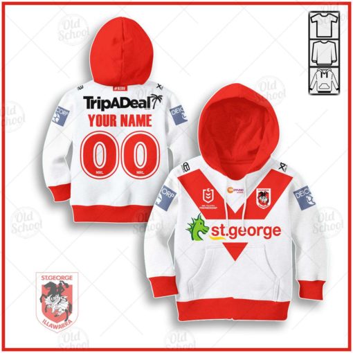 Personalize St. George Illawarra Dragons NRL 2020 Home Jersey for Kids