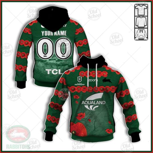 Personalise NRL South Sydney Rabbitohs ANZAC 2020 Jersey