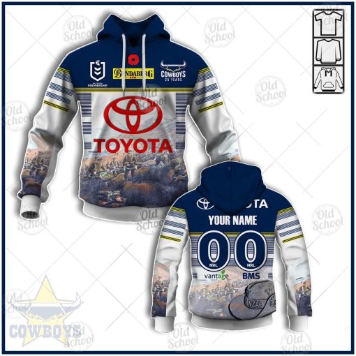 Personalise NRL North Queensland Cowboys ANZAC 2020 Jersey