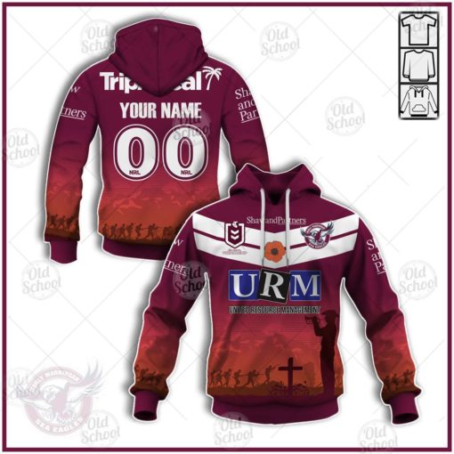 Personalise NRL Manly Warringah Sea Eagles ANZAC 2020 Jersey