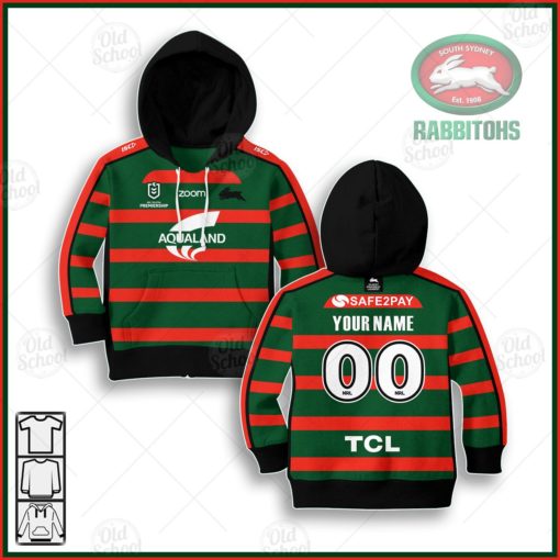 Personalize South Sydney Rabbitohs NRL 2020 Kid jersey