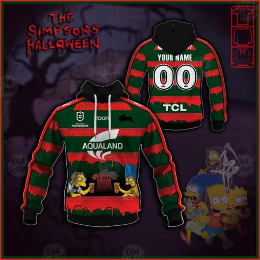 Personalise NRL South Sydney Rabbitohs x The Simpsons 2020 Halloween Jersey