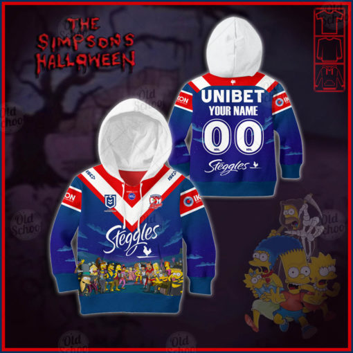 Personalise NRL Sydney Roosters x The Simpsons 2020 Halloween Jersey for KID