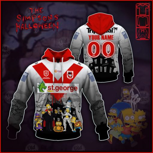 Personalise NRL St. George Illawarra Dragons x The Simpsons 2020 Halloween Jersey