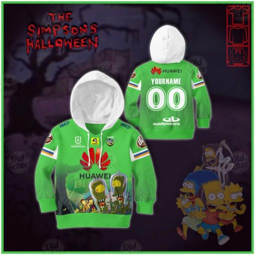 Personalise NRL Canberra Raiders x The Simpsons 2020 Halloween Jersey for KID