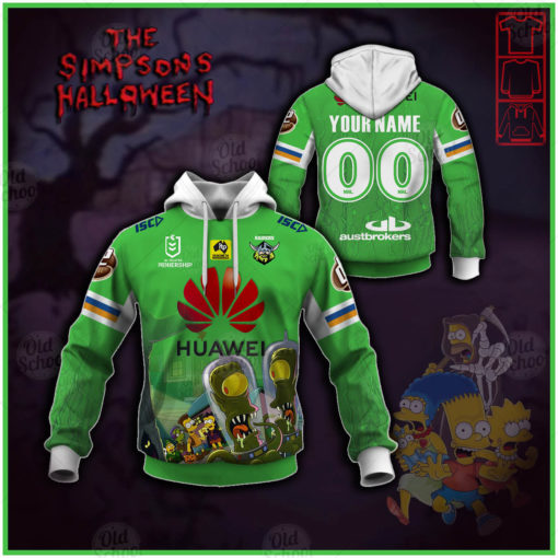 Personalise NRL Canberra Raiders x The Simpsons 2020 Halloween Jersey