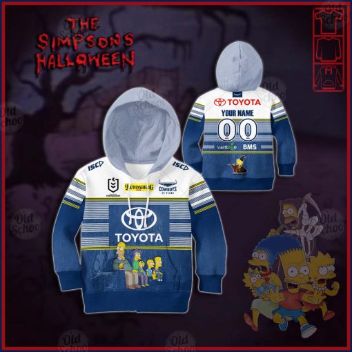 Personalise NRL North Queensland Cowboys x The Simpsons 2020 Halloween Jersey for KID