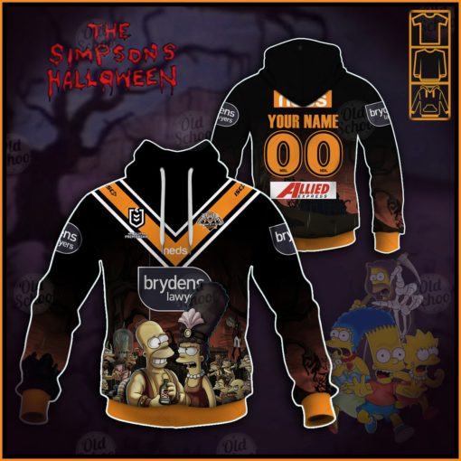 Personalise NRL Wests Tigers x The Simpsons 2020 Halloween Jersey