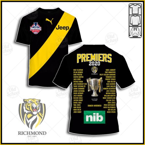 AFL Richmond Tigers Back to Back Premiers 2020 Winner Jersey