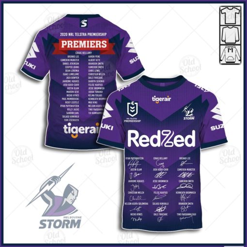 NRL Melbourne Storm Premiers 2020 Winner Jersey With Signature Players