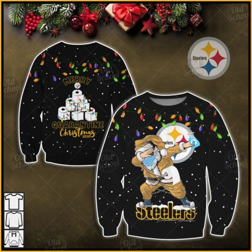 NFL Pittsburgh Steelers Santa Dabbing Merry Quarantine Christmas 2020 Style