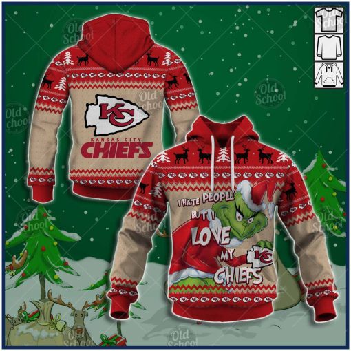 NFL Kansas City Chiefs x Grinch Christmas Ugly Sweater Style