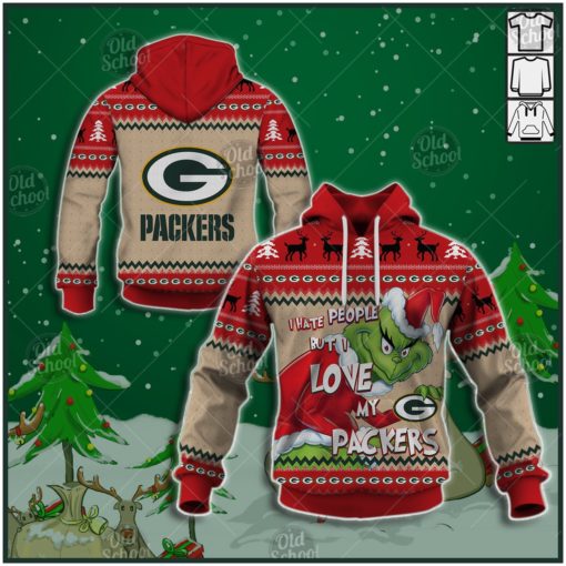 NFL Green Bay Packers x Grinch Christmas Ugly Sweater Style