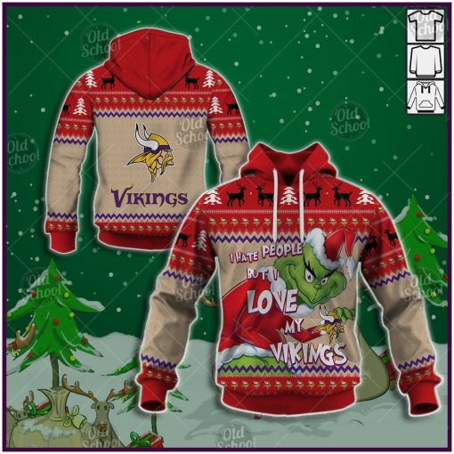 NFL Minnesota Vikings x Grinch Christmas Ugly Sweater Style