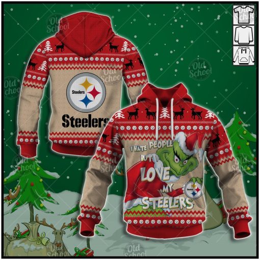 NFL Pittsburgh Steelers x Grinch Christmas Ugly Sweater Style