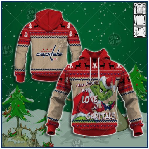 NHL Washington Capitals x Grinch Christmas Ugly Sweater Style