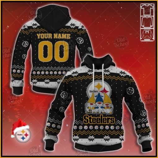 Personalize NFL Pittsburgh Steelers Chrismas Gnomies Sweater Style 2020