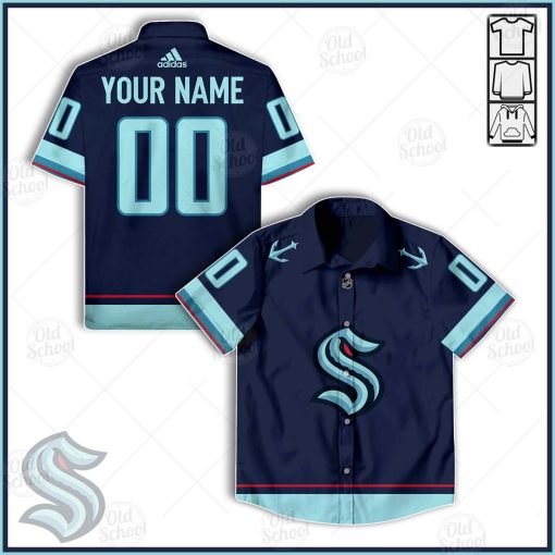 Personalize NHL Seattle Kraken 2020 Home Hawaiian Jersey