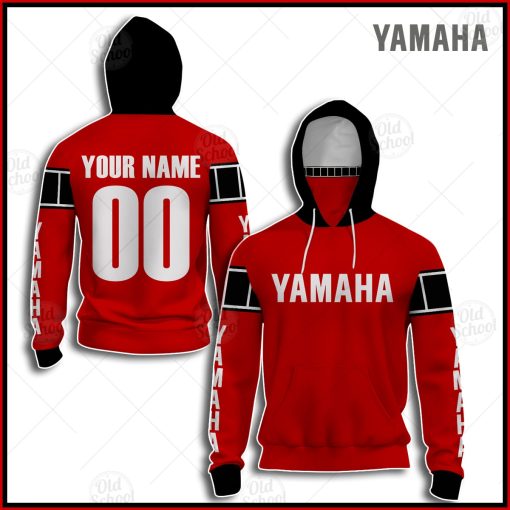 Personalized Vintage Style Red Yamaha Motocross Jersey MX Enduro AHRMA motorcycle dirt bike Bob Hannah mask hoodie